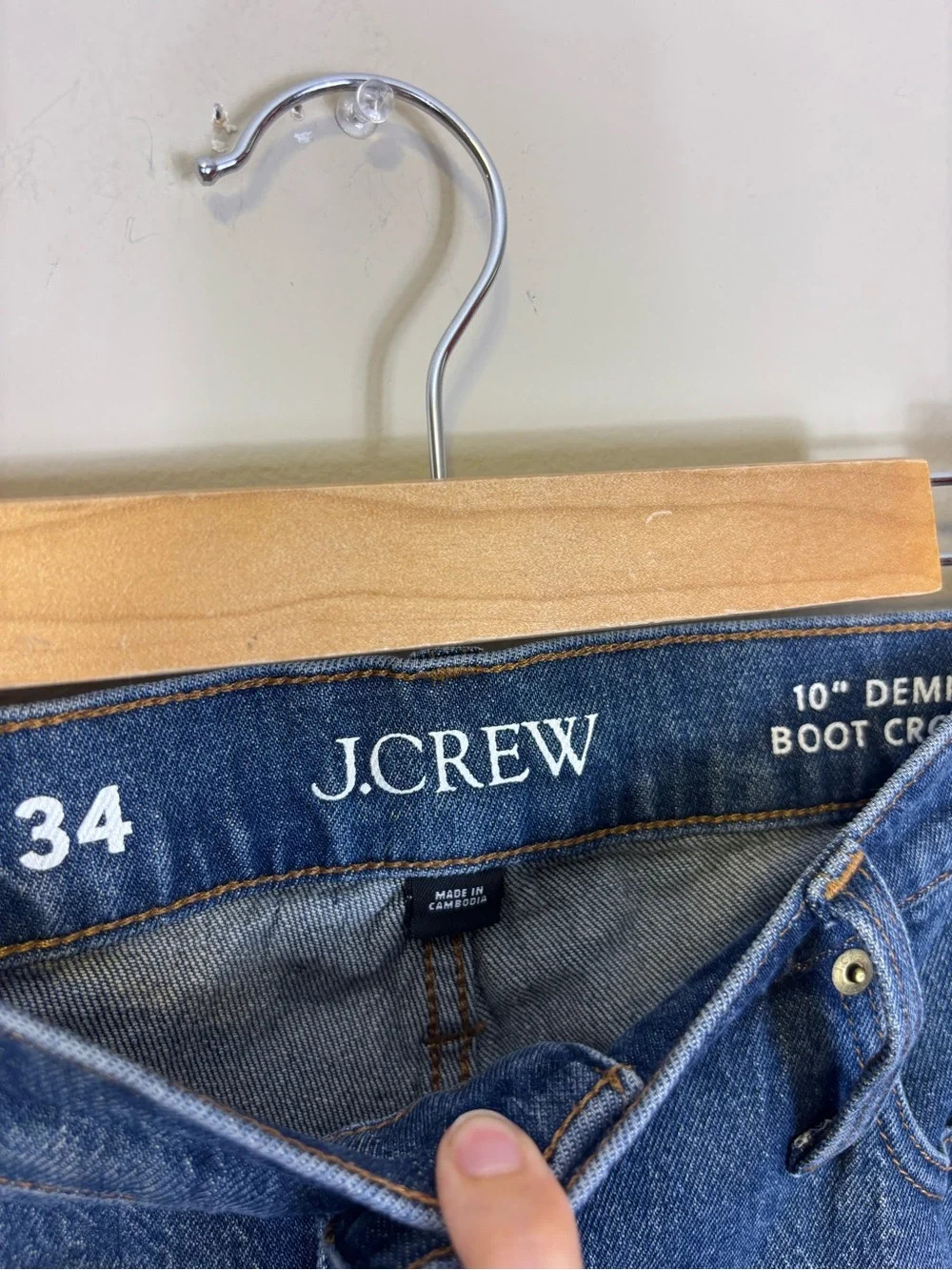 J. Crew 10” Demi Bootcut Cropped Jeans in Medium Blue Denim 34